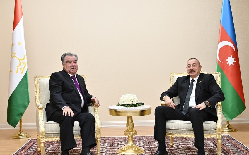 İlham Əliyev Tacikistan Prezidenti ilə görüşüb