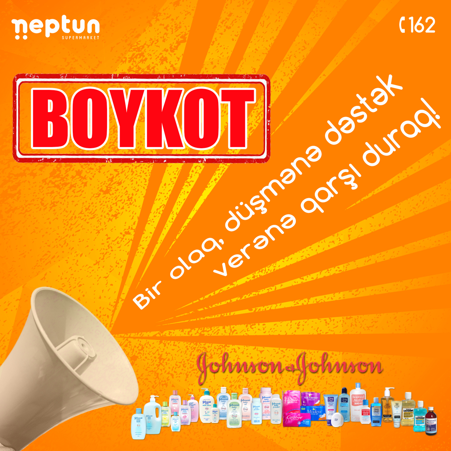 “NEPTUN” supermarket şəbəkəsi “Johnson & Johnson” şirkətinin məhsullarından imtina etdi - FOTOLAR