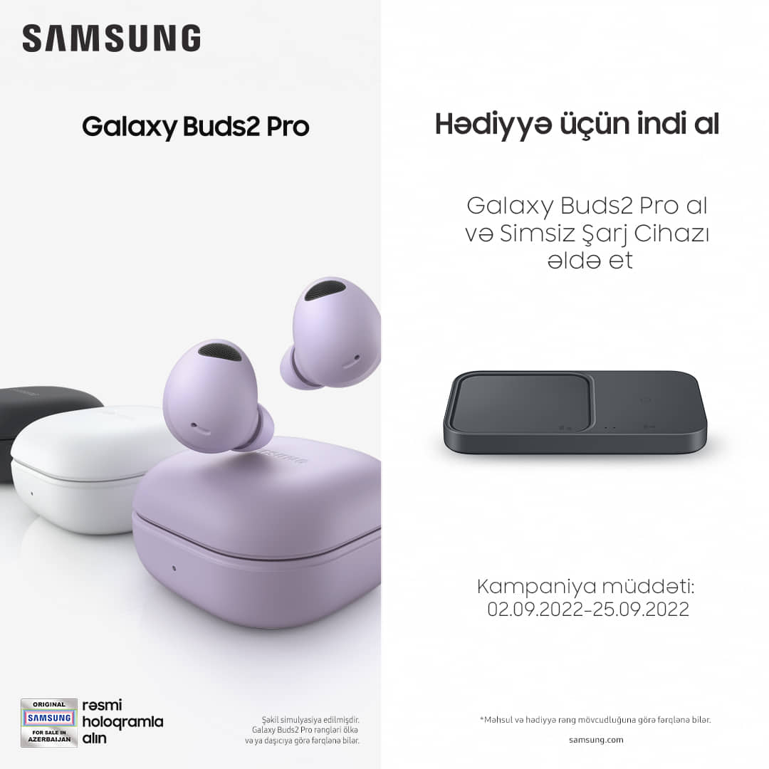 Keyfiyyətli səsə səyahət: Samsung Galaxy Buds2 Pro artıq satışdadır!
